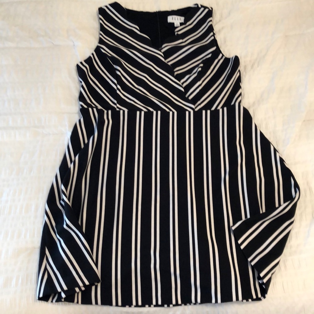 ELLE A-Line Black & White Dress